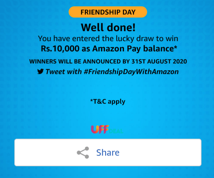 amazon friendship day quiz prizes