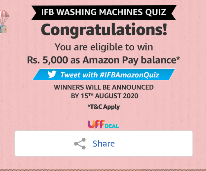 amazon ifb quiz prizes