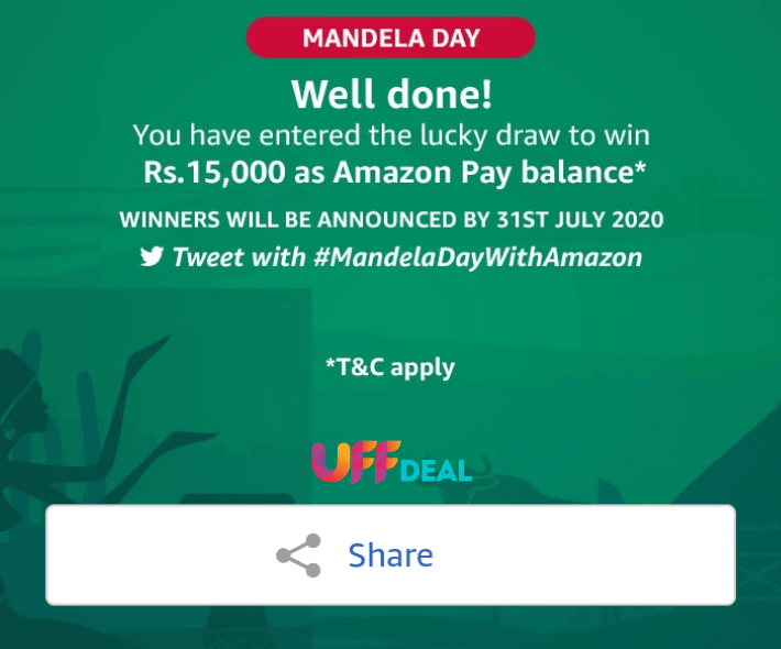 amazon mandela quiz prizes