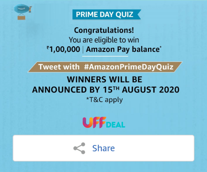 amazon prime day quiz winners