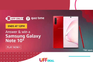 Amazon Quiz Answers 12 August 2020 |  Play and Win Samsung Galaxy Note 10