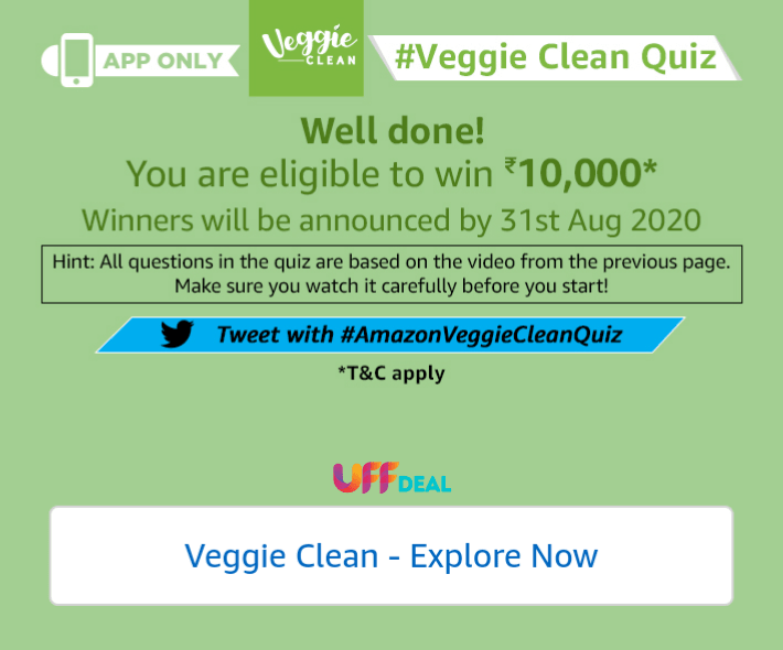 amazon veggie clean quiz prizes