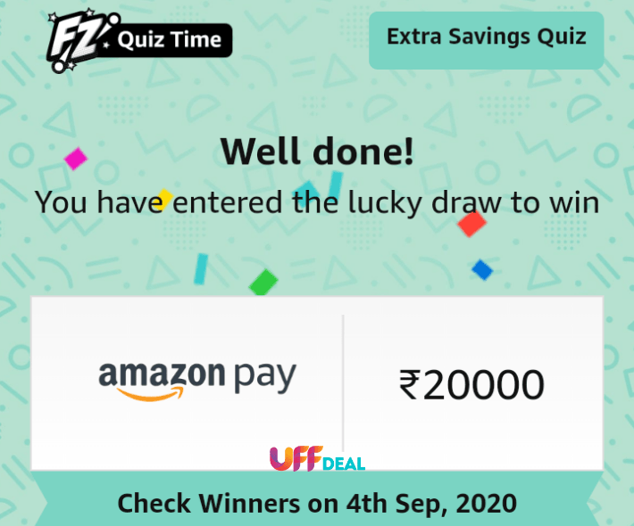 amazon extra savings quiz winners