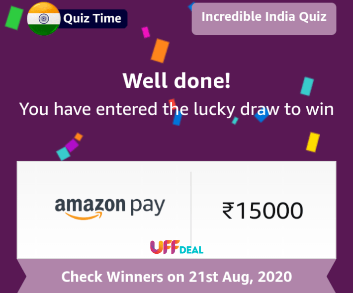 amazon incredible india quiz prizes