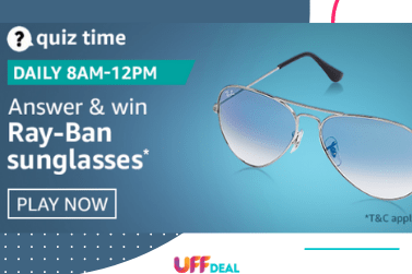 Amazon Quiz Answers 12 September 2020 | Play and Win Ray-Ban sunglasses