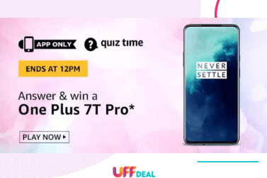 Amazon Quiz Answers 9 August 2020 |  Play and Win OnePlus 7T Pro