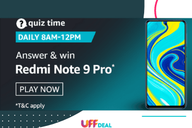 Amazon Quiz Answers 23 September 2020 | Play and Win Redmi Note 9 Pro