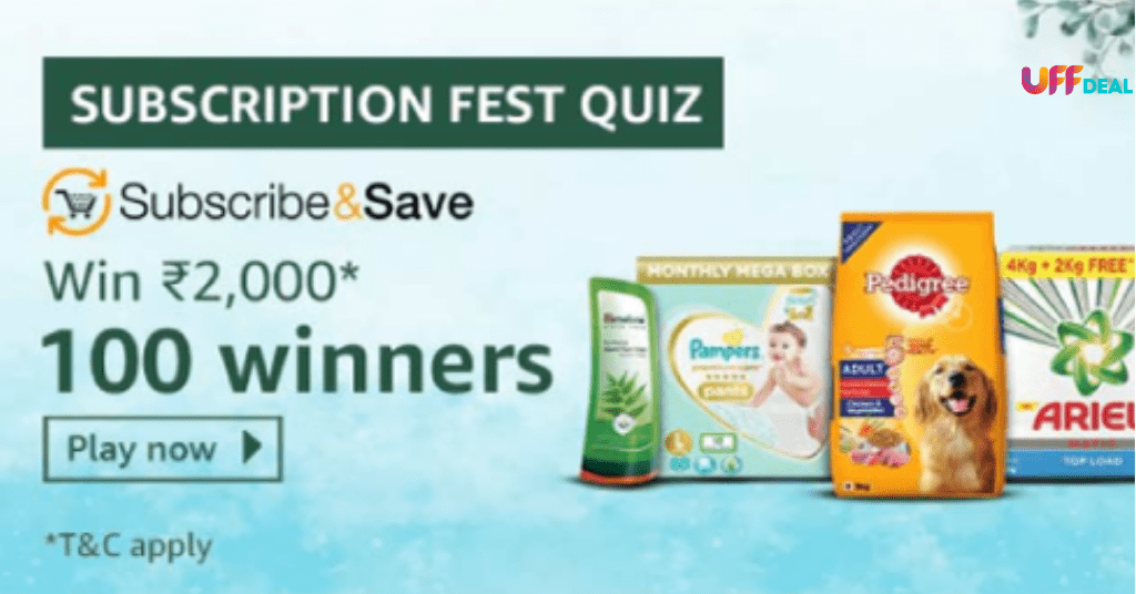 amazon subscription fest quiz answers today