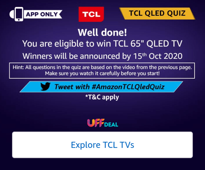 amazon tcl quiz winners