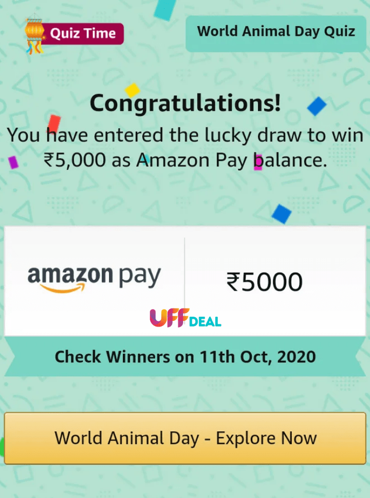 amazon world animal day quiz winner