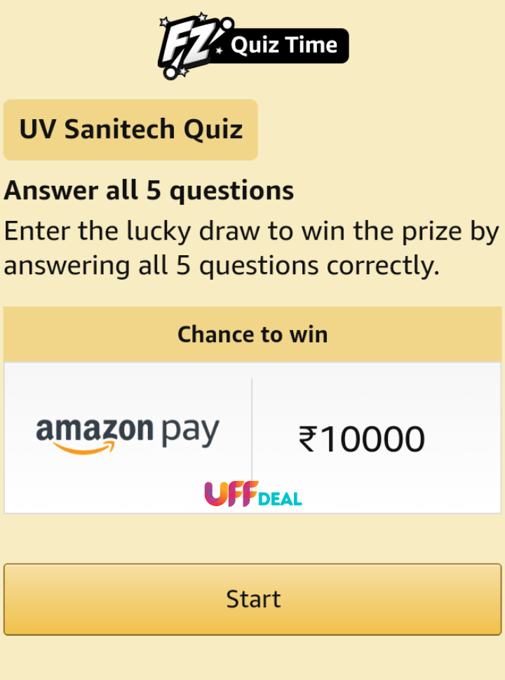 play amazon uv sanitech quiz 