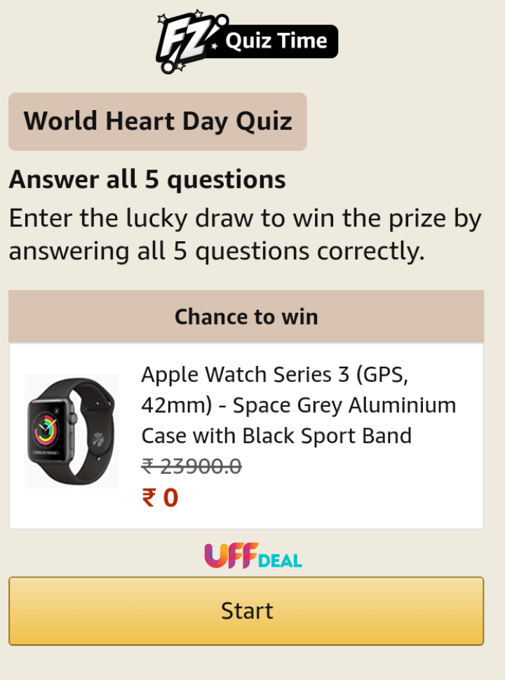 play amazon world heart day quiz