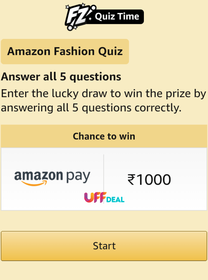 play amazon fashion quiz