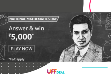 Amazon National Mathematics Day Quiz Answers | Win ₹5,000 Pay Balance