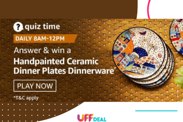 Amazon Quiz Answers 10 December 2020 | Answer and Win Handprinted Dinnerware