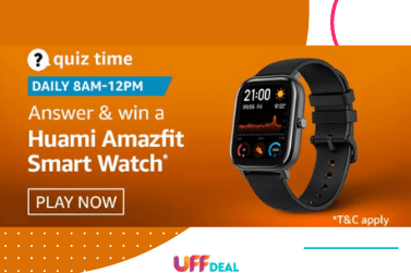 Amazon Quiz Answers 19 December 2020 | Answer and Win Huami Amazfit Smart Watch