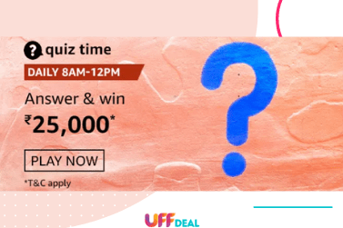 Amazon Quiz Answers 15 January 2021 | Answer and Win ₹25000 Pay Balance