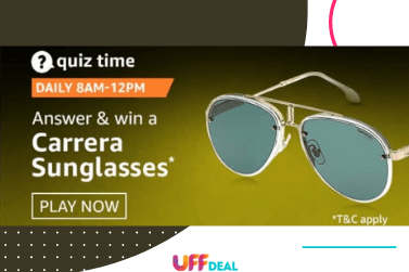 Amazon Quiz Answers 29 December 2020 | Answer and Win Carrera Sunglasses
