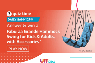 Amazon Quiz Answers 3 December 2020 | Answer and Win Faburaa Grande Hammock Swing Accessories