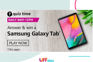 Amazon Quiz Answers 6 December 2020 | Answer and Win Samsung Galaxy tab