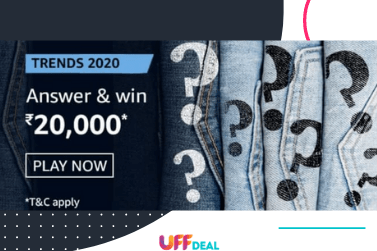 Amazon Trends 2020 Quiz Answers | Win ₹20,000 Pay Balance