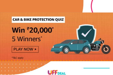 Amazon Car & Bike Protection Quiz Answers | Win ₹20,000 Pay Balance