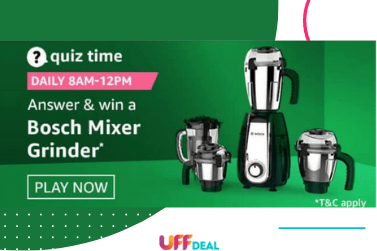 Amazon Quiz Answers 19 January 2021 | Answer and Win Bosch Mixer Grinder