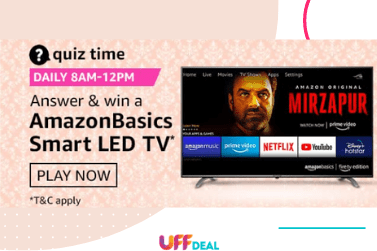 Amazon Quiz Answers 13 February 2021 | Answer and Win Amazon Basics Smart LED TV